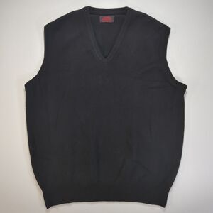 VTG O'Connell Lucas-Chelf Lambswool Sweater Vest Mens 46" EUR 54 Black Britain
